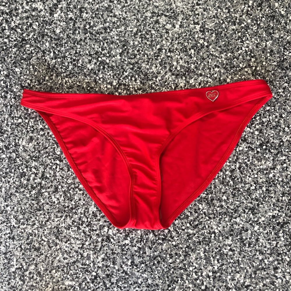Body Glove ✦ Red Classic Bikini Bottom with Heart Charm (XL)